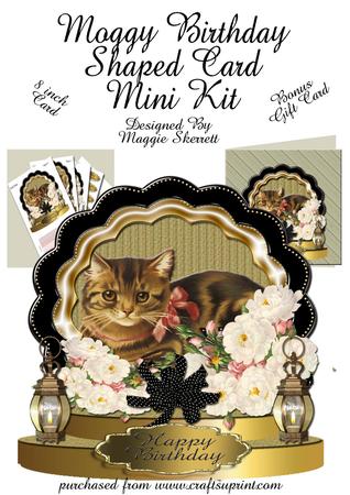 Moggy Birthday Shaped Card Plus Gift Card