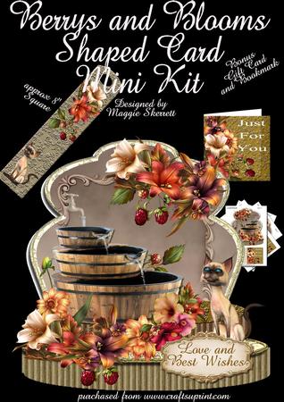 Berries and Blooms Shaped Card Plus Gift Card and Bookmark