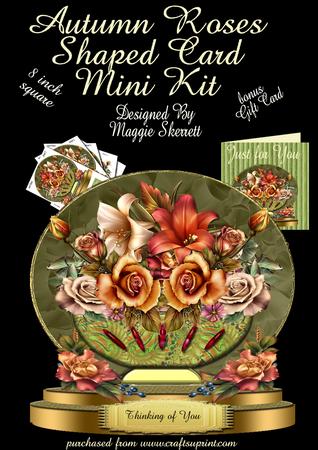 Autumn Roses Shaped Card Plus Gift Card