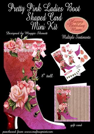 Pretty Pink Ladies Boot Plus Gift Card