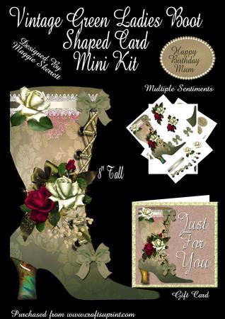 Vintage Green Ladies Boot Plus Gift Card