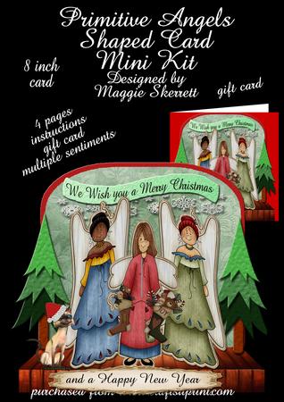 Primitive Angels Shaped Card Plus Gift Card