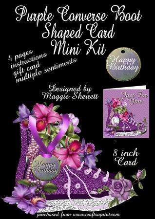 Purple Glitter Converse Boots Plus Gift Card