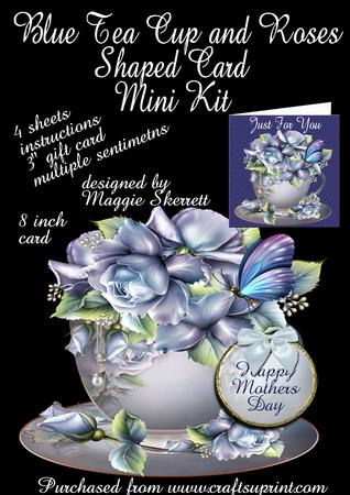 Blue Teacup and Roses