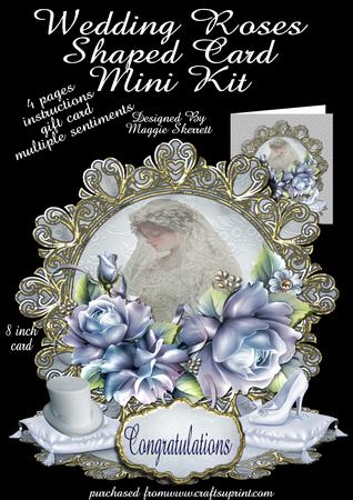 Vintage Wedding Roses Shaped Card Plus Gift Card