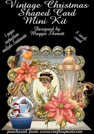 Vintage Christmas Shaped Card Mini Kit