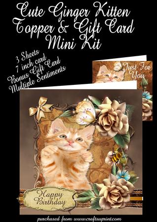 Cute Kitten 2 Topper and Bonus Gift Card