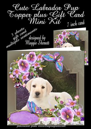 Cute Labrador Pup Card Front Plus Gift Card