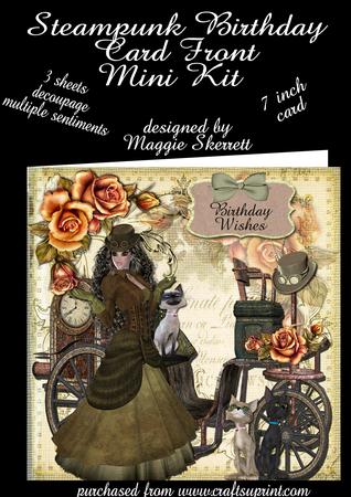 Steampunk Birthday Card Front Mini Kit