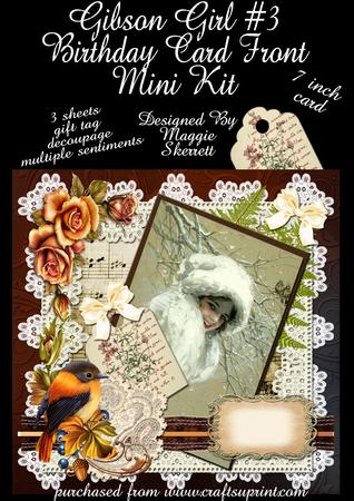 Harrison Fisher Lady Birthday #3 Card Front Mini Kit