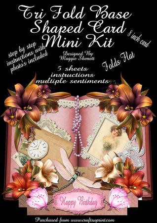 Tri Fold Base Shaped Card - Vintage Book Birthday