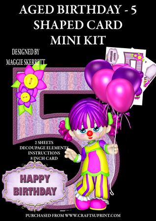 Age Birthday - Age 5 - Shaped Card