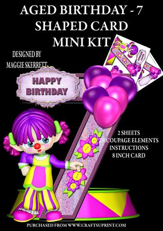Age Birthday - Age 7 - Shaped Card