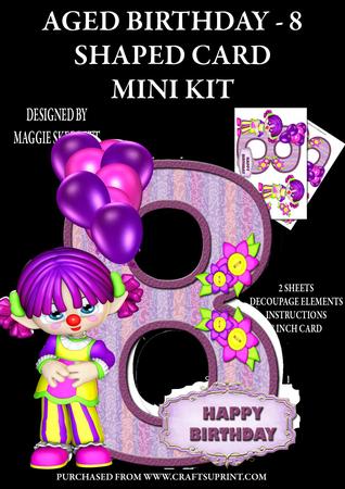 Age Birthday - Age 8 - Shaped Card