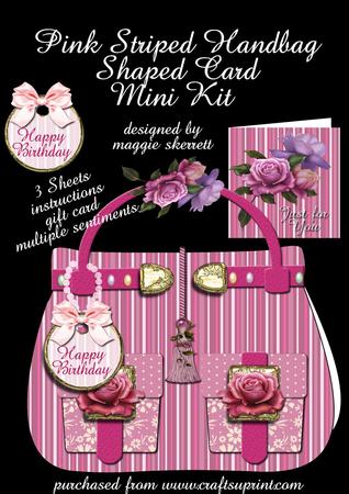 Pink Striped Handbag Plus Gift Card Mini Kit