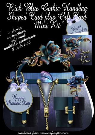 Gothic Blue Handbag Plus Bonus Gift Card Mini Kit