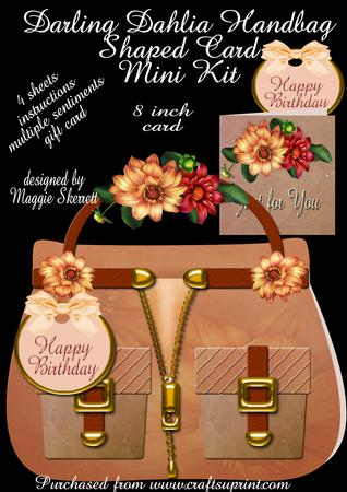 Darling Dahlia Handbag Shaped Card Mini Kit Plus Gift Card