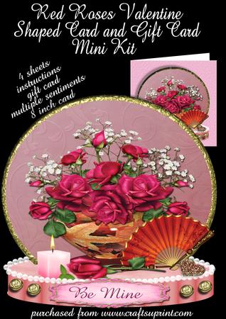 Red Roses Valentine - Birthday Shaped Card Plus Gift Card