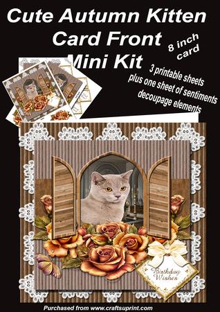 Cute Kitten Topper in Autumn Tones