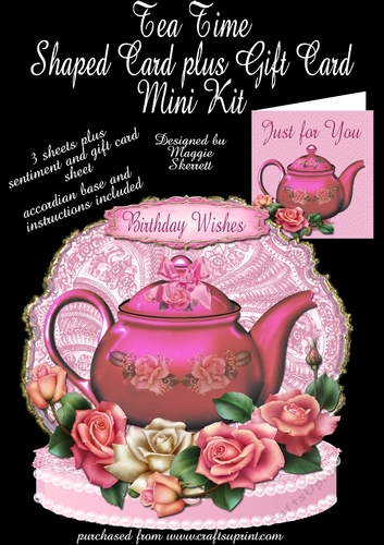 Teatime Shaped Card Plus Bonus Gift Card Mini Kit