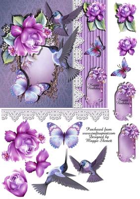 Birds and Butterflies 2 Quick Card Topper