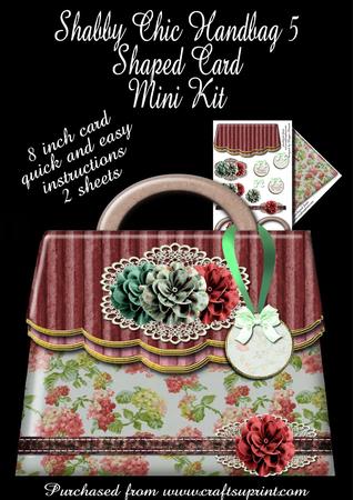 Shabby Chic Handbag Shaped Card 5 Mini Kit