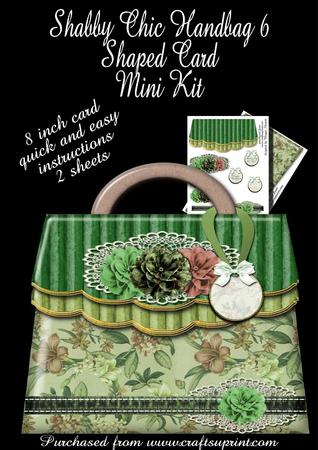 Shabby Chic Handbag Shaped Card 6 Mini Kit