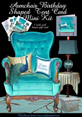 Blue Armchair Shaped Card Plus Gift Card