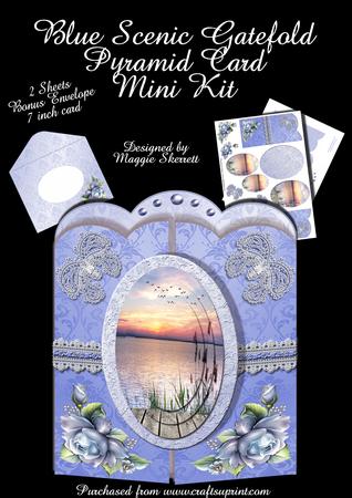 Blue Gatefold with Sunset Pyramid Card Plus Gift Card