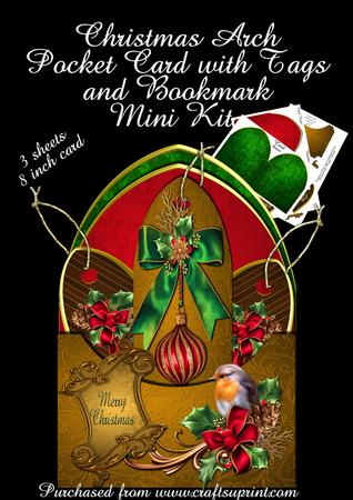 Arch Shaped Christmas Pocket Card with Tags and Bookmark
