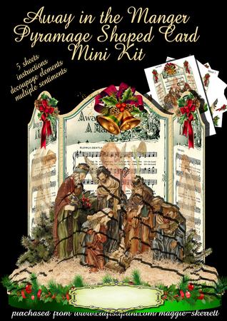 Away in the Manger Pyramage Shaped Card Mini Kit
