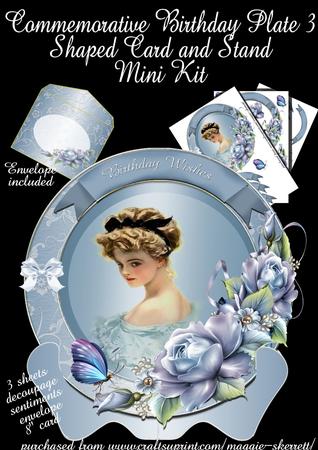 Commemorative Birthday Plate 3 Shaped Card Mini Kit and Envi