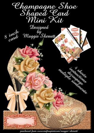 Champagne Shaped Shoe Shaped Card Mini Kit