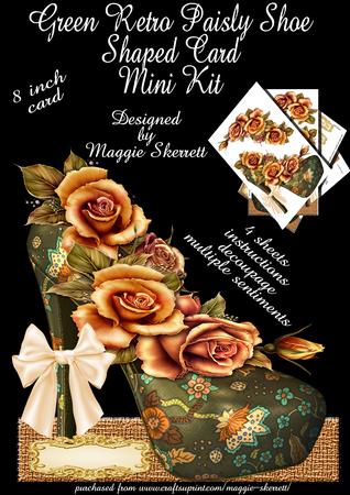 Green Paisly Shoe Shaped Card Mini Kit