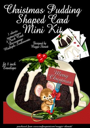 Christmas Pudding and Mouse Shaped Card