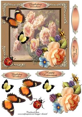 Vintage Floral 4 Quick Card Front