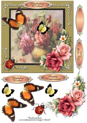 Vintage Floral 5 Quick Card Front