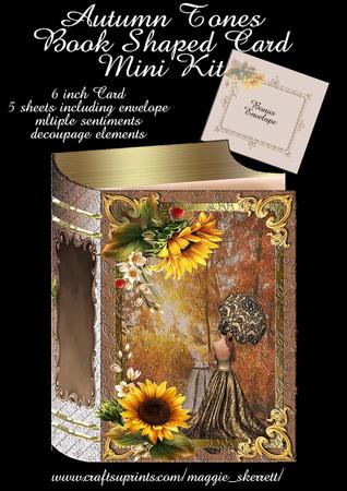 Autumn Tones Book Shaped Card Mini Kit Plus Envelope