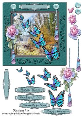 Blue Butterflies Quck Card