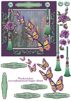 Mauve Butterflies Quick Card #3