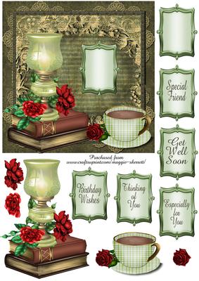 Grunge Vintage Floral 6" Topper