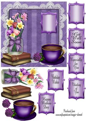 Pretty Purple 6" Quick Card Topper