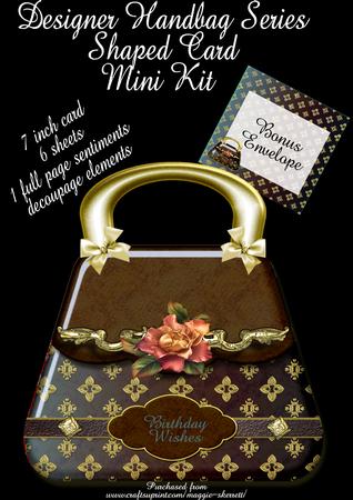 Designer Handbag Shaped Card (brown)