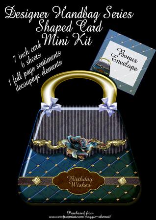 Designer Handbag Shaped Card (blue)