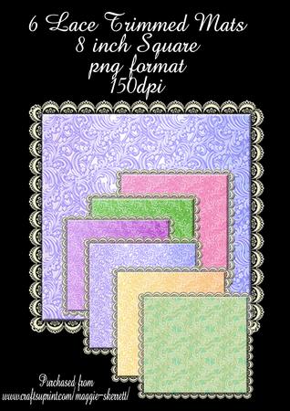 6 Lace Edged Pastel Mats