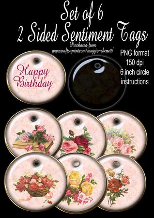 Set of 6, Two Sided Sentiment Tags
