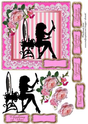 Mirror Mirror Pink- 6 Inch Card Front