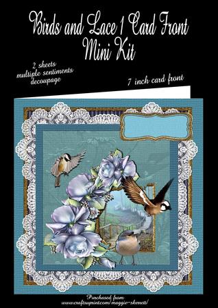 Birds and Lace Series Card Front Mini Kit #1