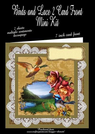 Birds and Lace Series Card Front Mini Kit #2