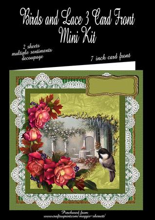 Birds and Lace Series Card Front Mini Kit #3